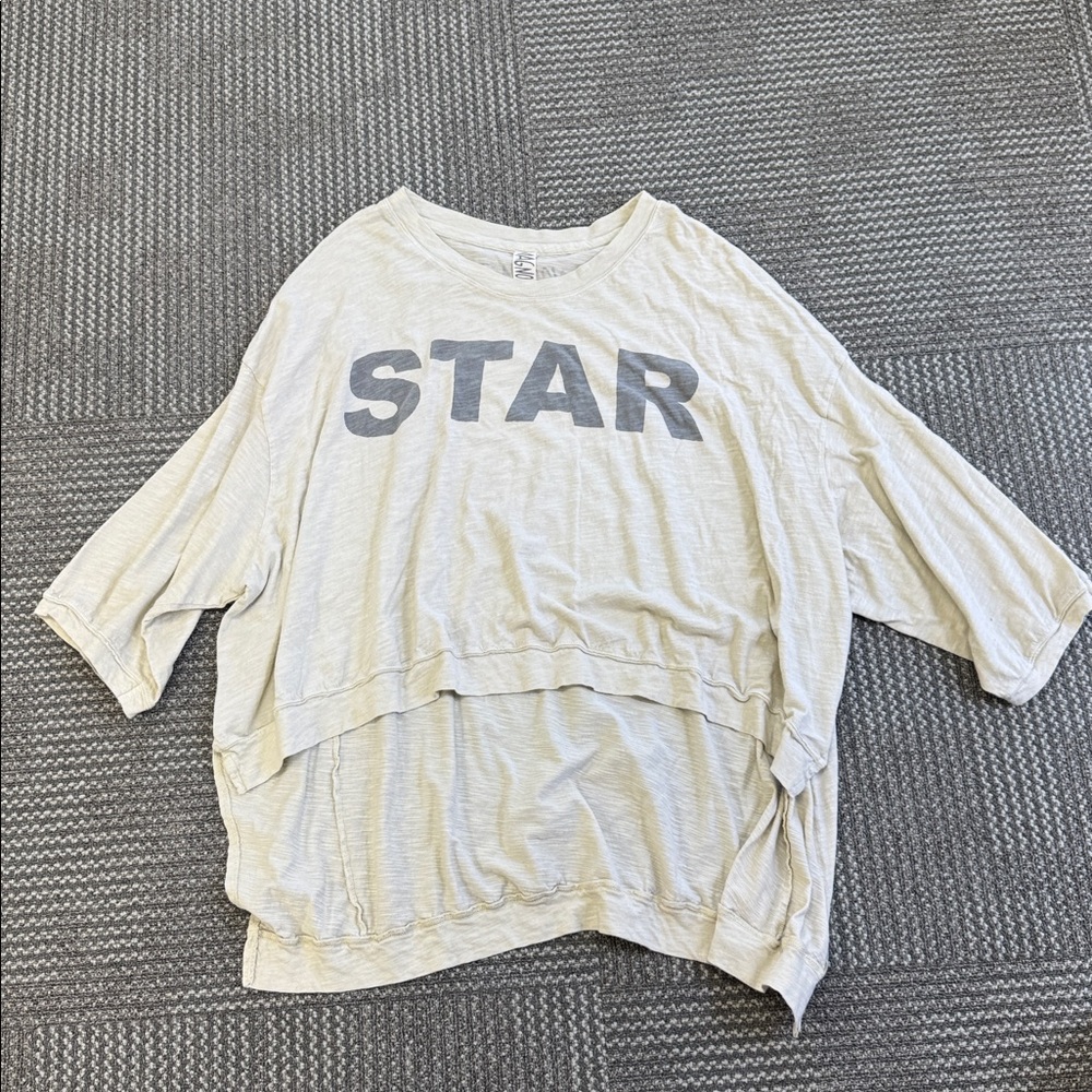 Magnolia Pearl Oversized Hi Lo Bold Star Francis Pullover Cotton Jersey Tee, OS - Picture 3 of 7